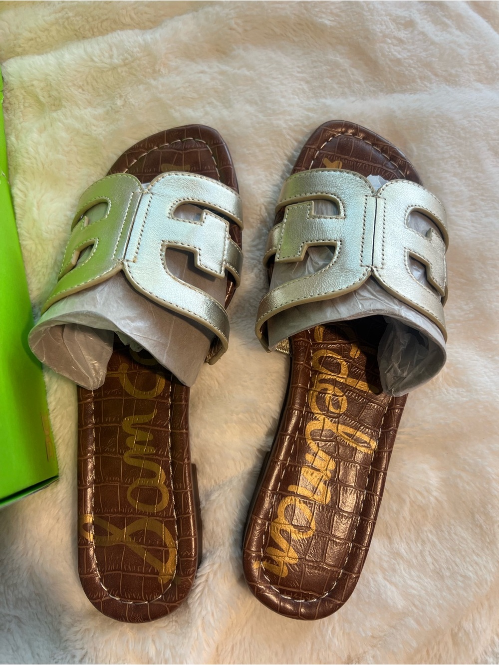 Sam Edelman Gold Slide Sandals - Women